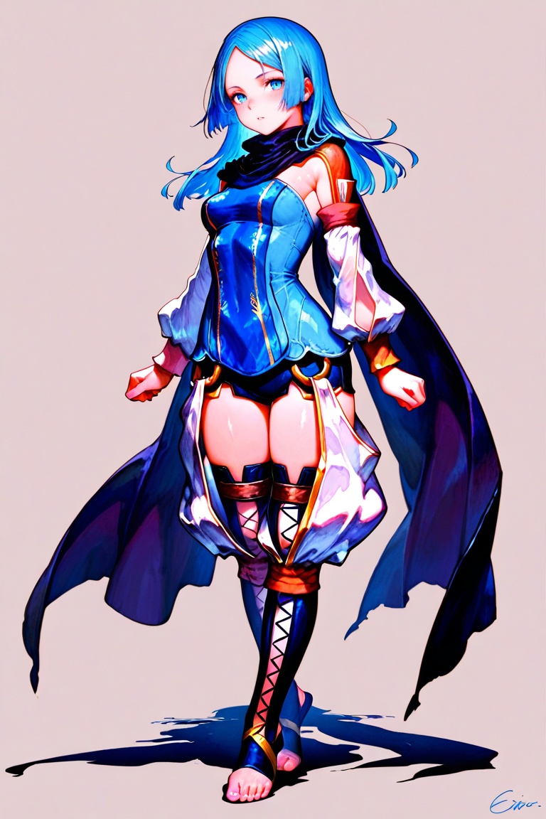 erica_malicious,  blue long hair,  blue eyes on Tensor.Art