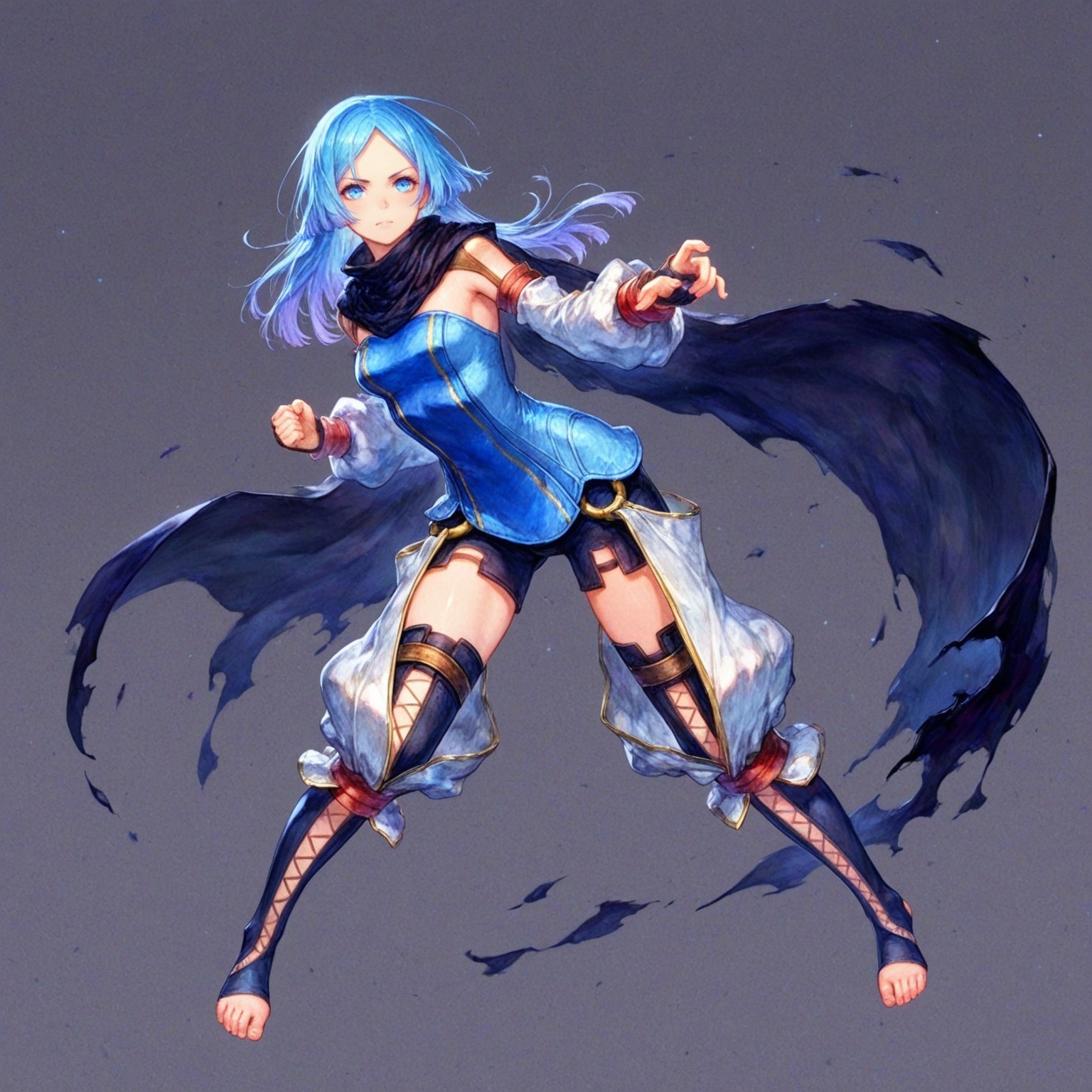 erica_malicious,  blue long hair,  blue eyes on Tensor.Art