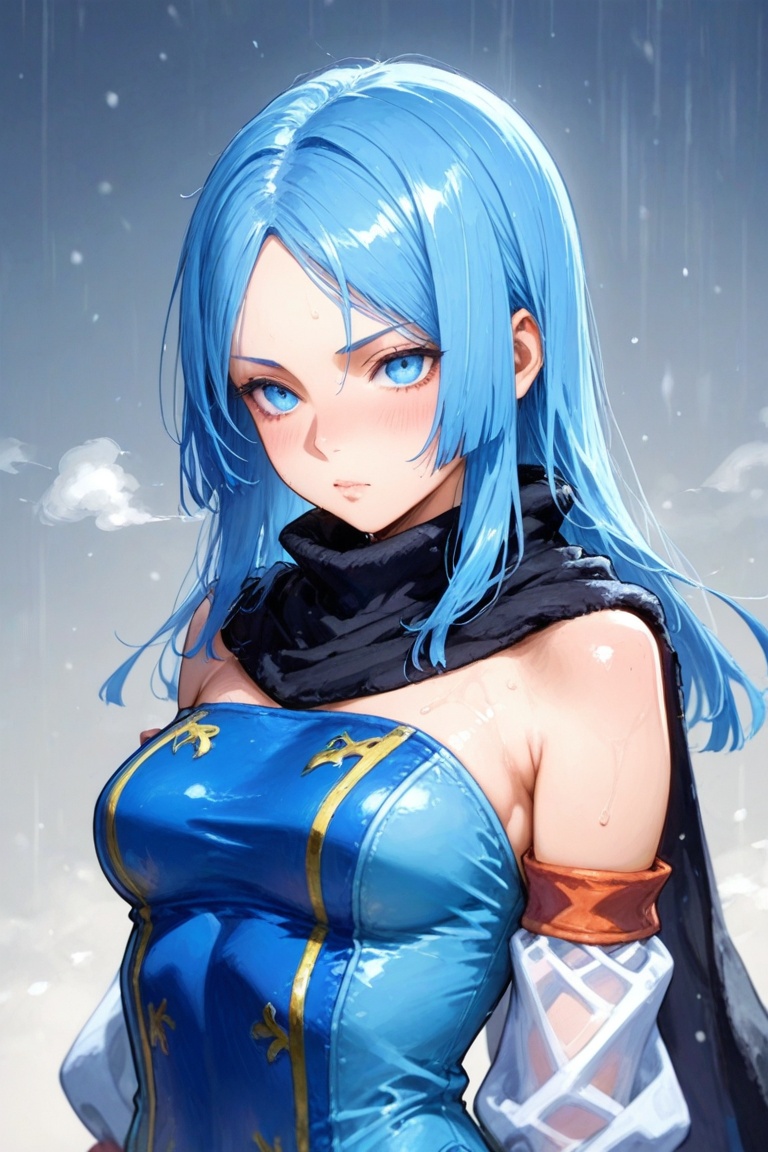 erica_malicious,  blue long hair,  blue eyes on Tensor.Art