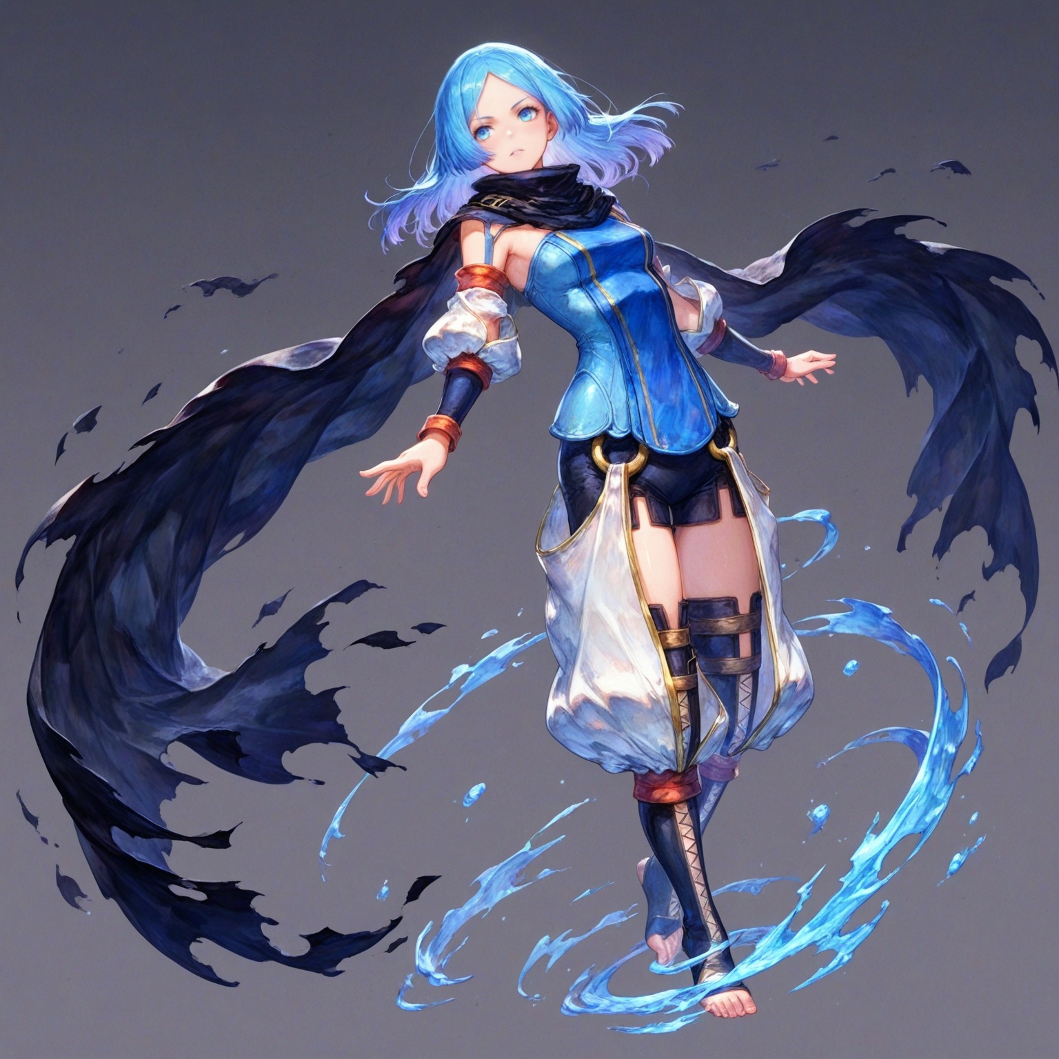 erica_malicious,  blue long hair,  blue eyes on Tensor.Art