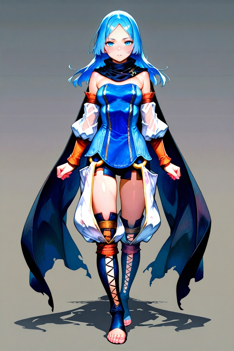 erica_malicious,  blue long hair,  blue eyes on Tensor.Art