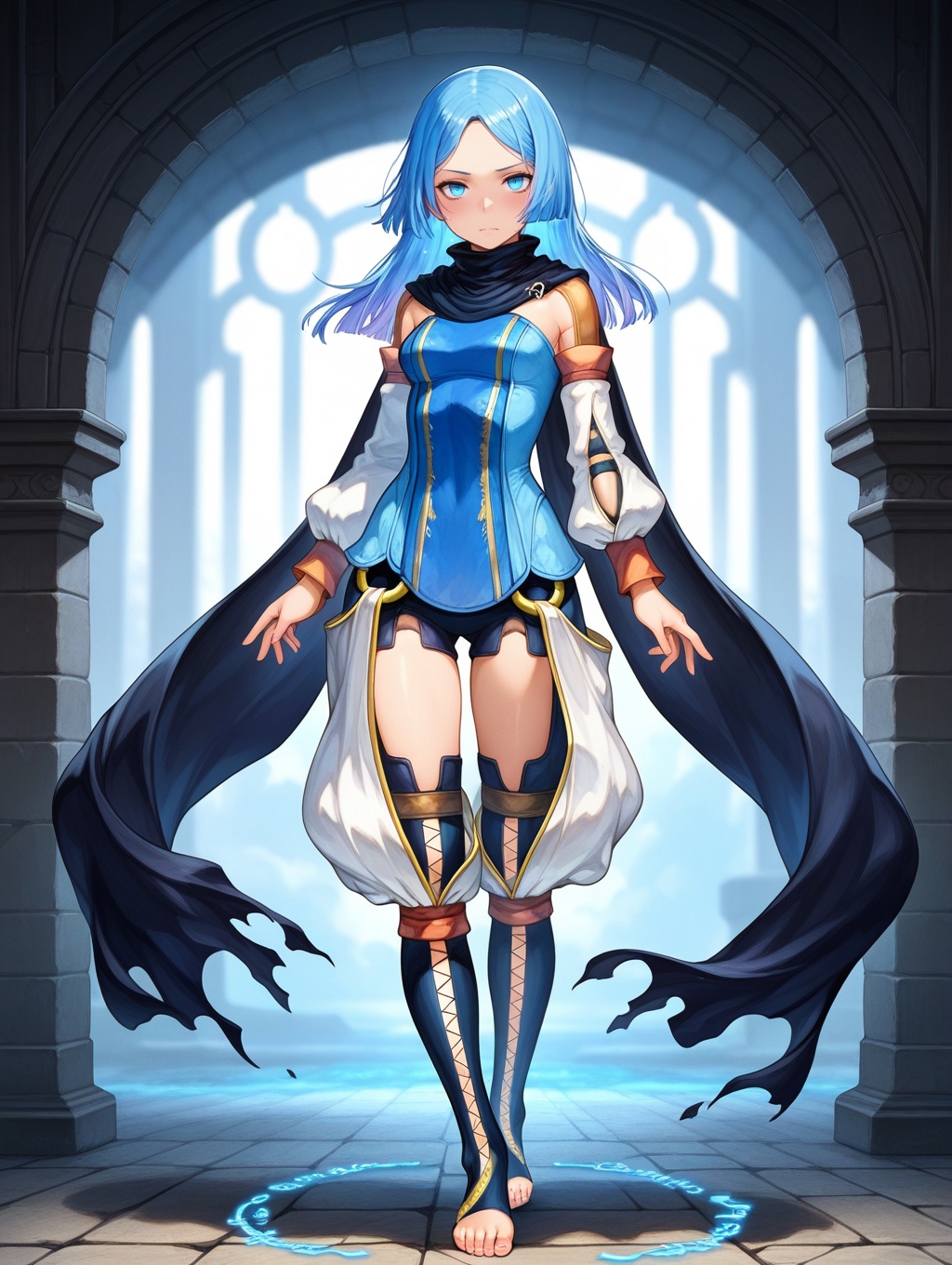 erica_malicious,  blue long hair,  blue eyes on Tensor.Art
