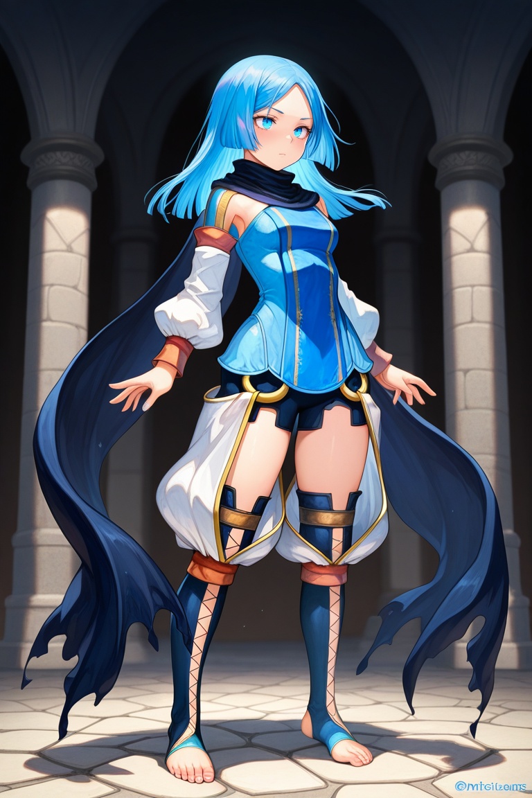 erica_malicious,  blue long hair,  blue eyes on Tensor.Art