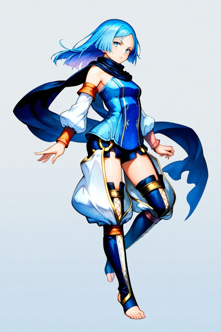 erica_malicious,  blue long hair,  blue eyes on Tensor.Art