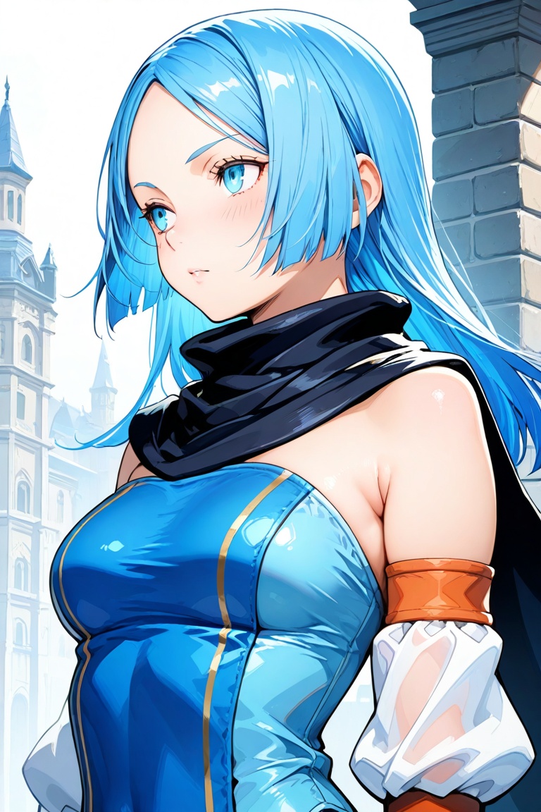 erica_malicious,  blue long hair,  blue eyes on Tensor.Art