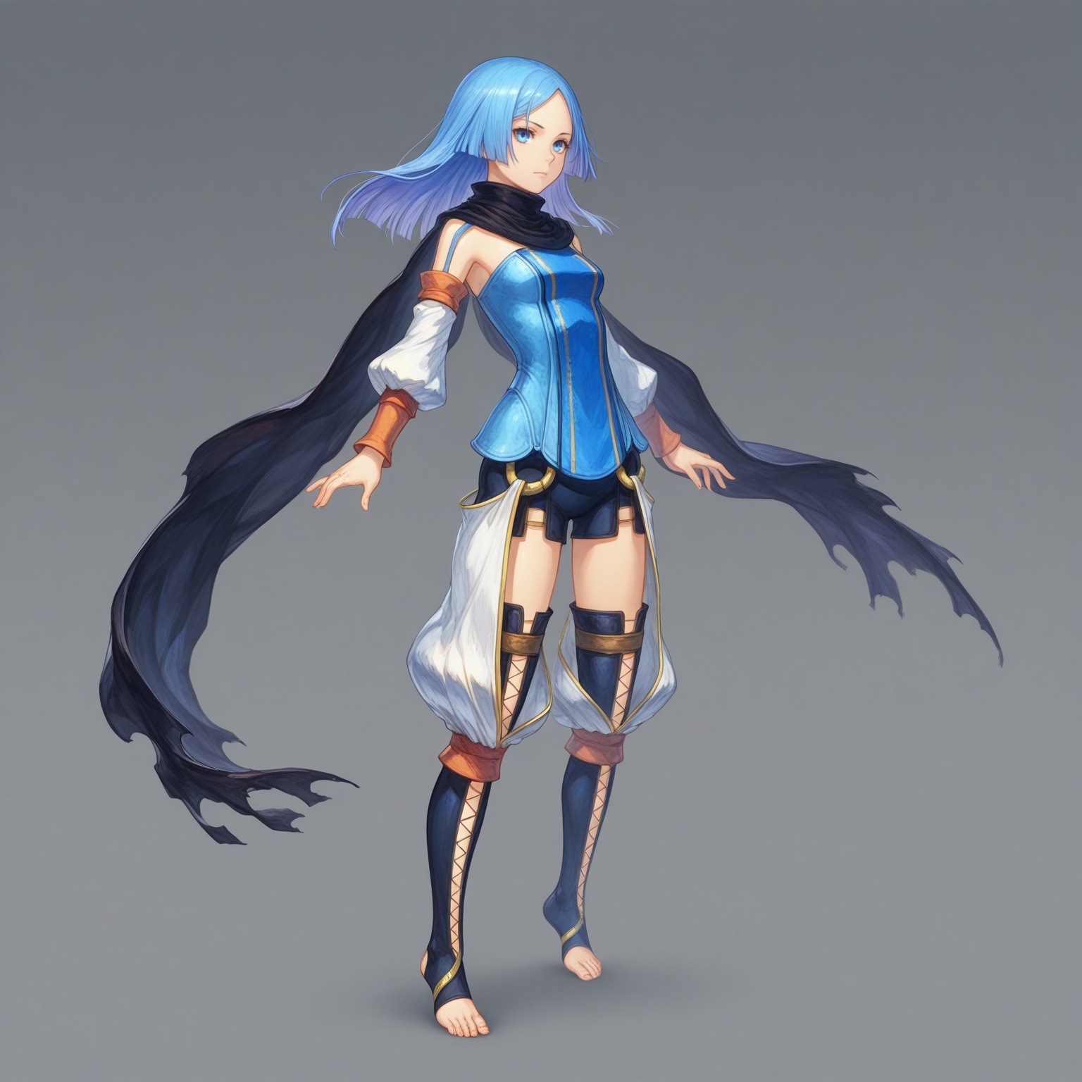 erica_malicious,  blue long hair,  blue eyes on Tensor.Art