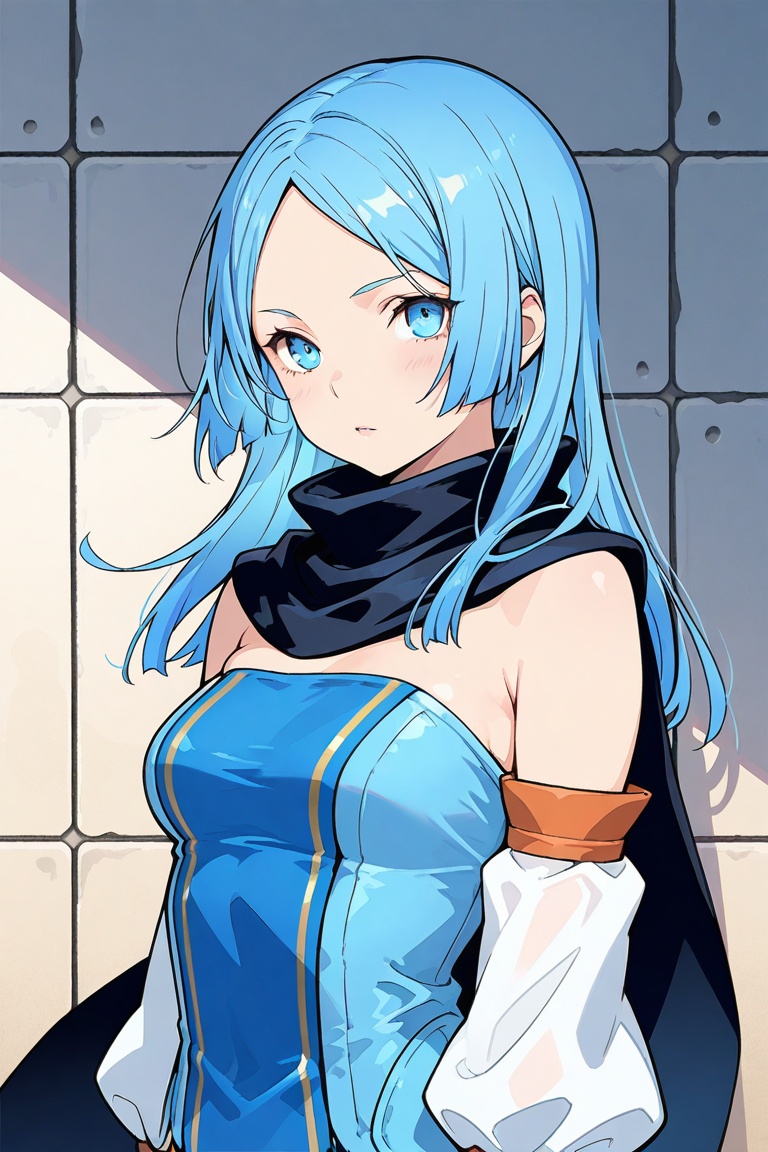 erica_malicious,  blue long hair,  blue eyes on Tensor.Art