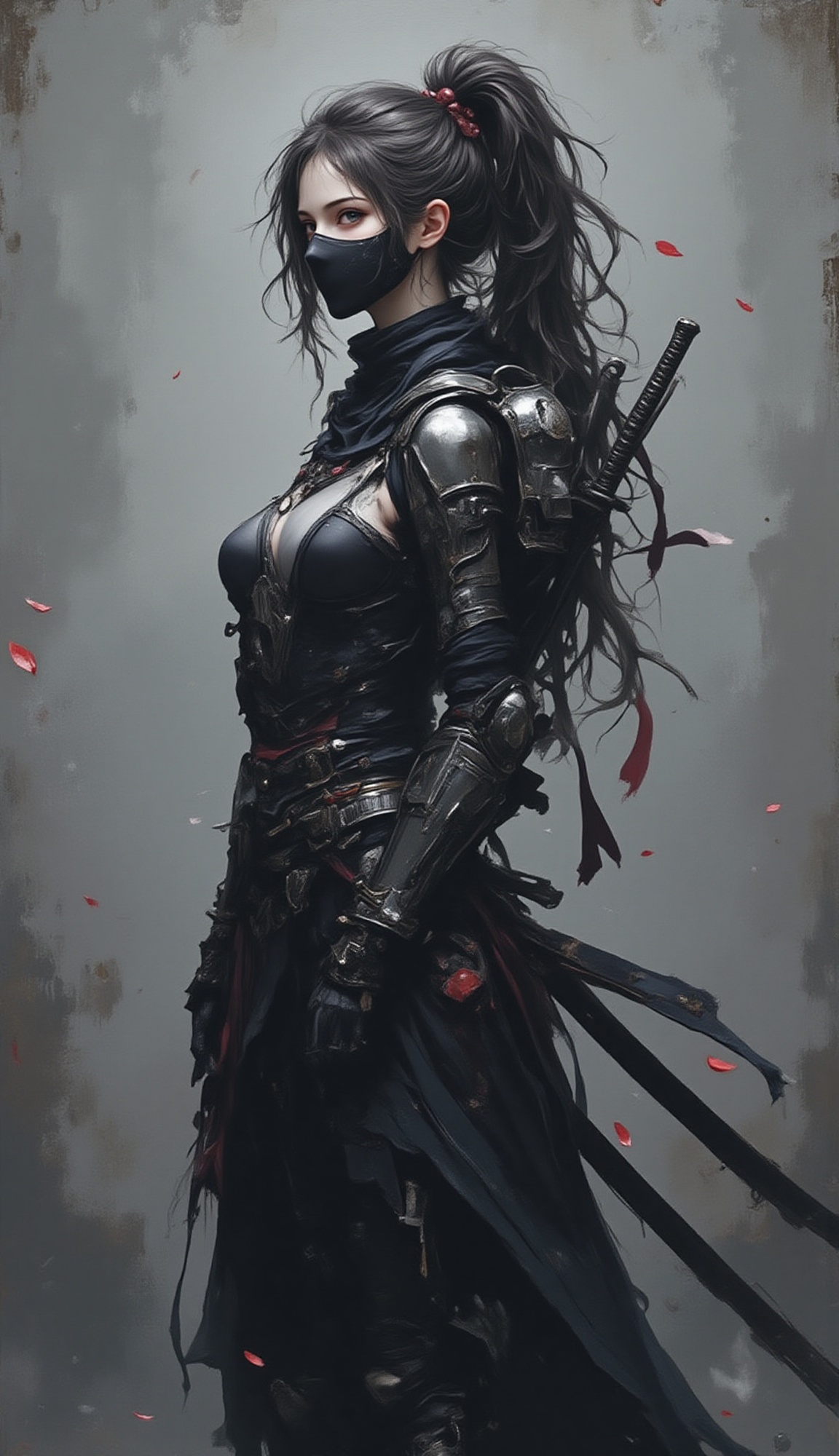 A realistic,  close-up,  vertical shot of a mysterious figure on Tensor.Art
