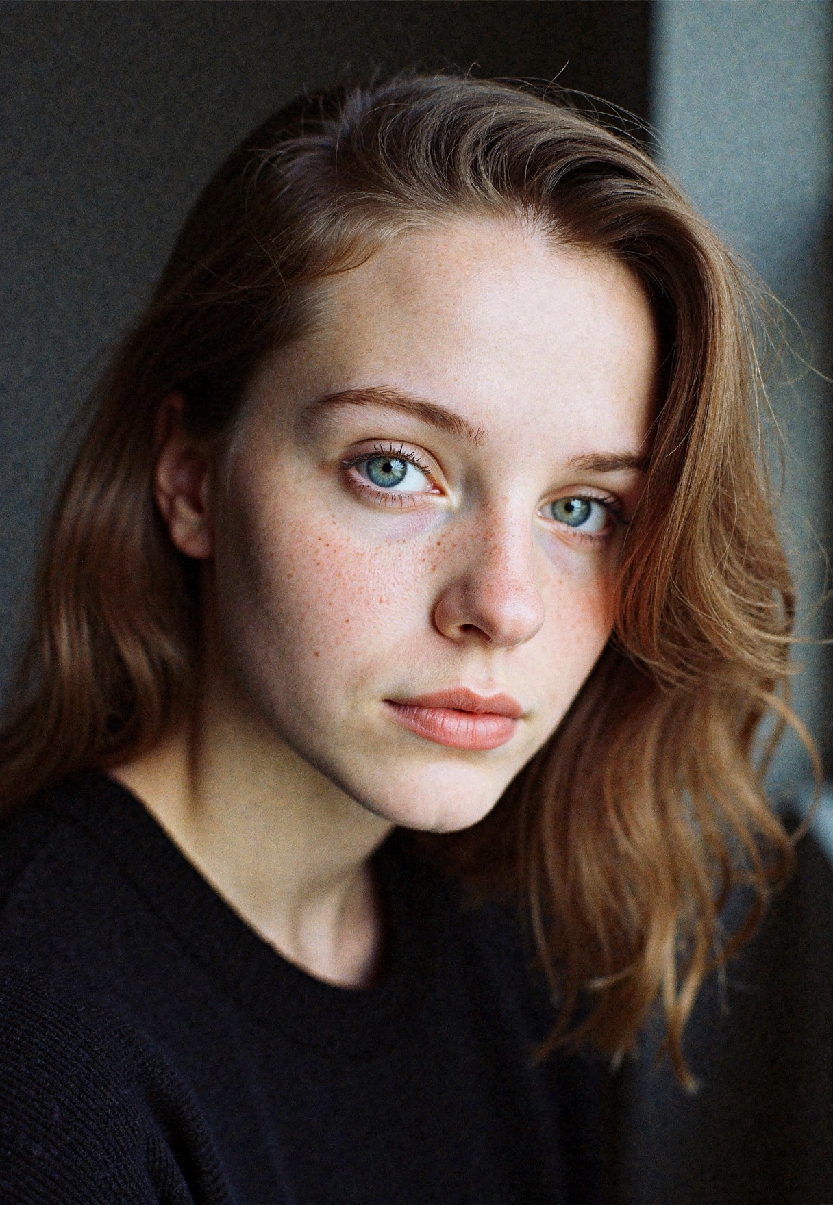 vintage film photography,  cinematic portrait,  young woman on Tensor.Art