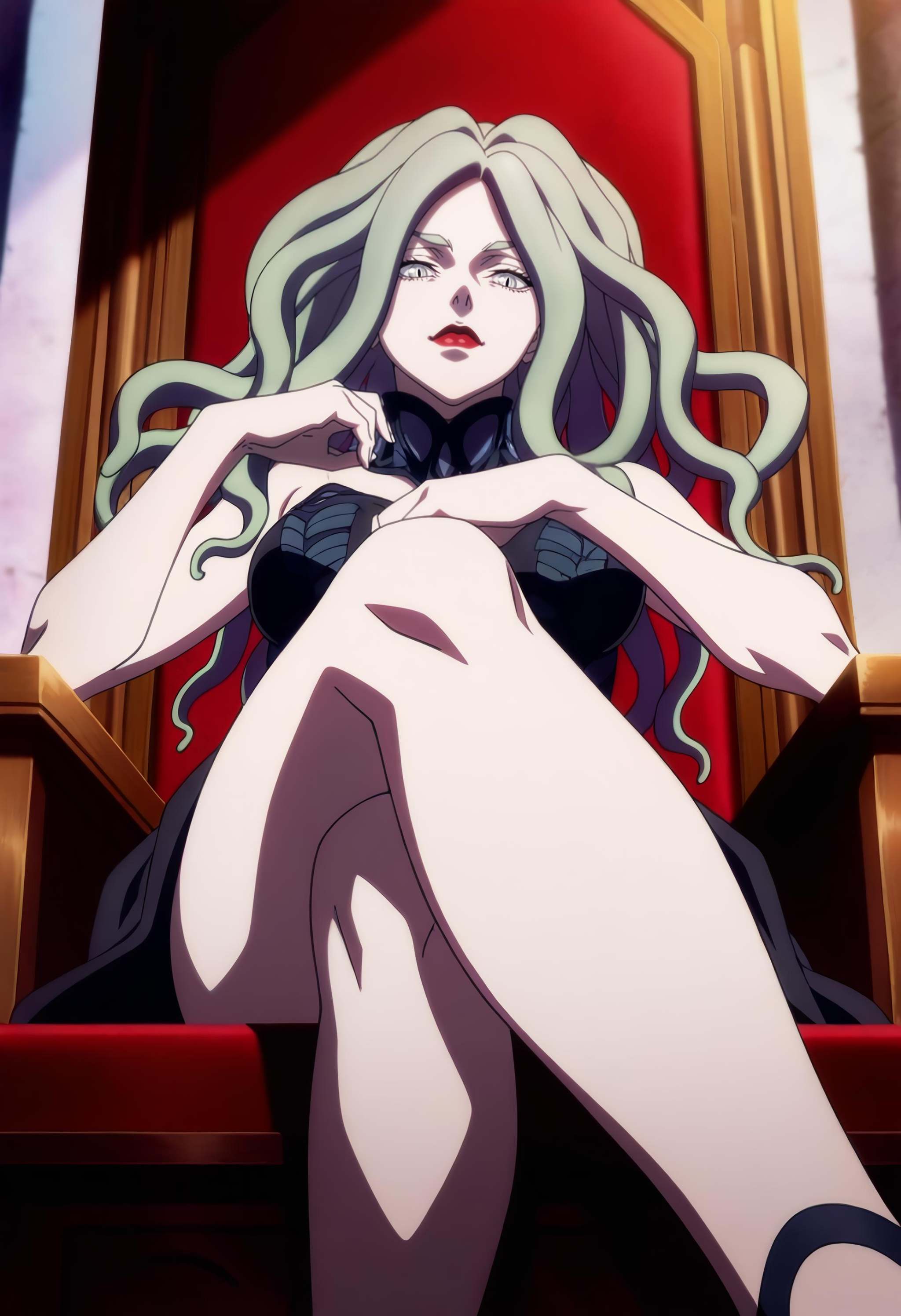 looking at viewer,  sitting on throne,  slan on Tensor.Art
