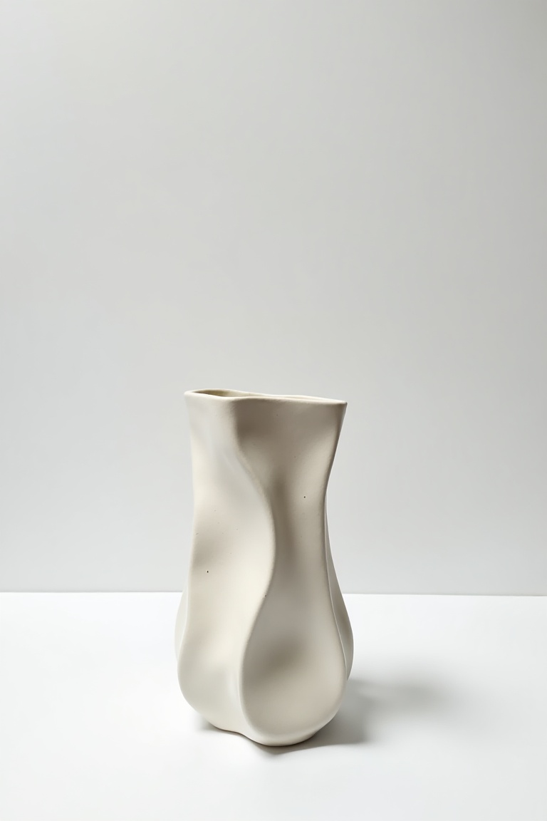 ceramic_vase,  a single ceramic vase shaped like a living organism,  flowing organic form on Tensor.Art