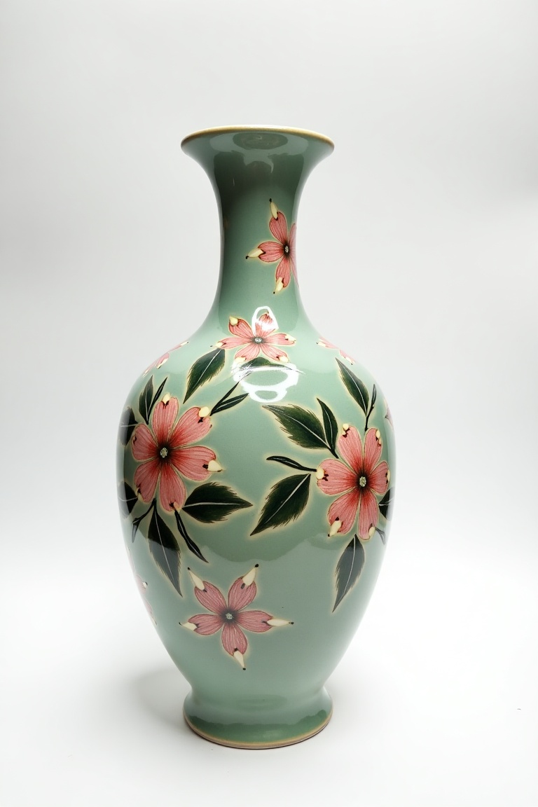 ceramic_vase,  a traditional Vietnamese ceramic vase,  symmetrical shape on Tensor.Art