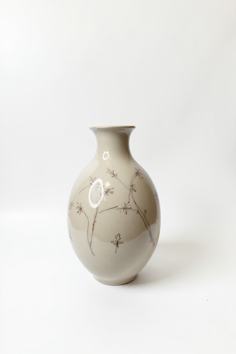 ceramic_vase,  a traditional Vietnamese ceramic vase inspired by Ly dynasty style,  engraved patterns on Tensor.Art