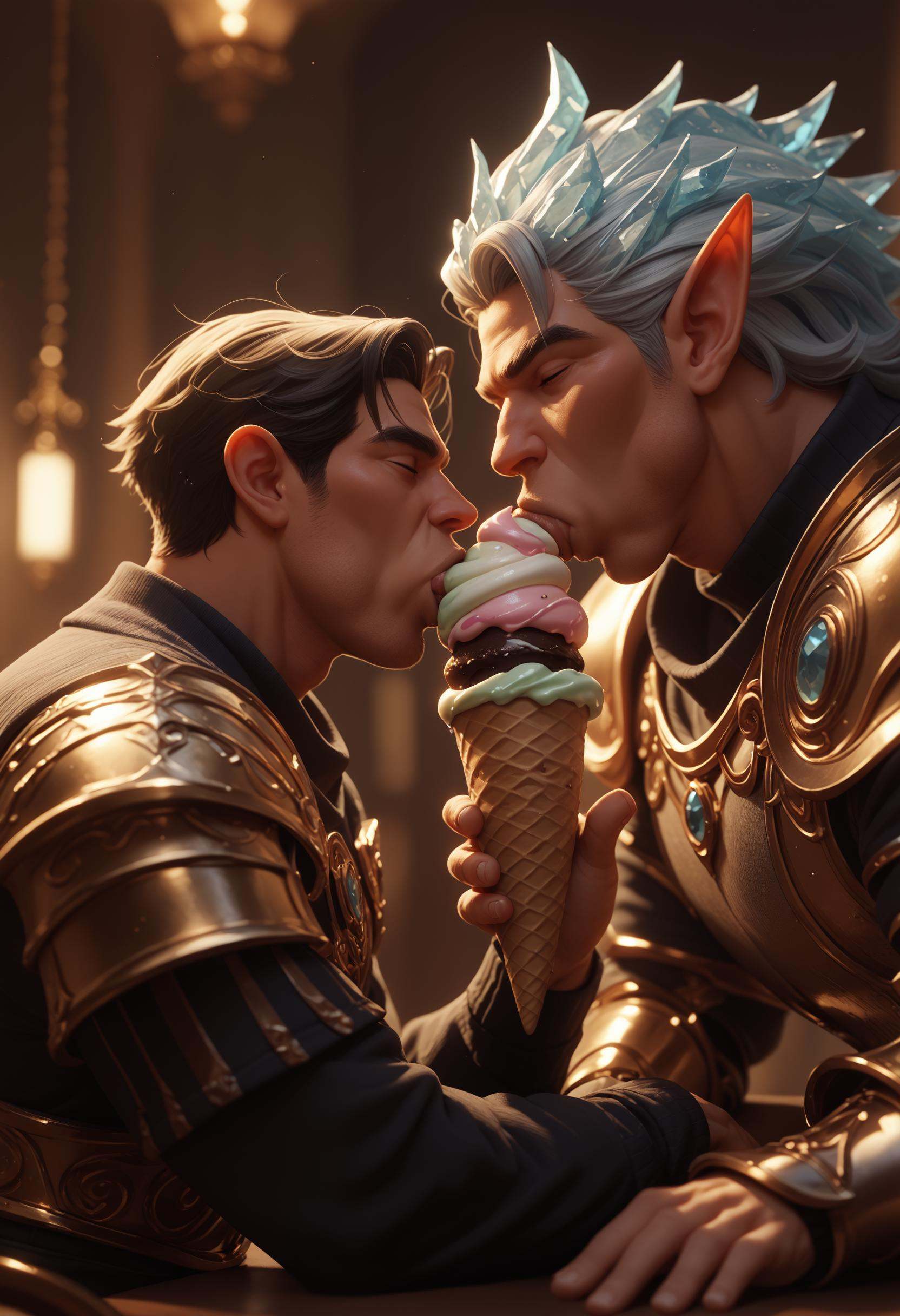 1boy male focus,  elezen,  ornate armor on Tensor.Art