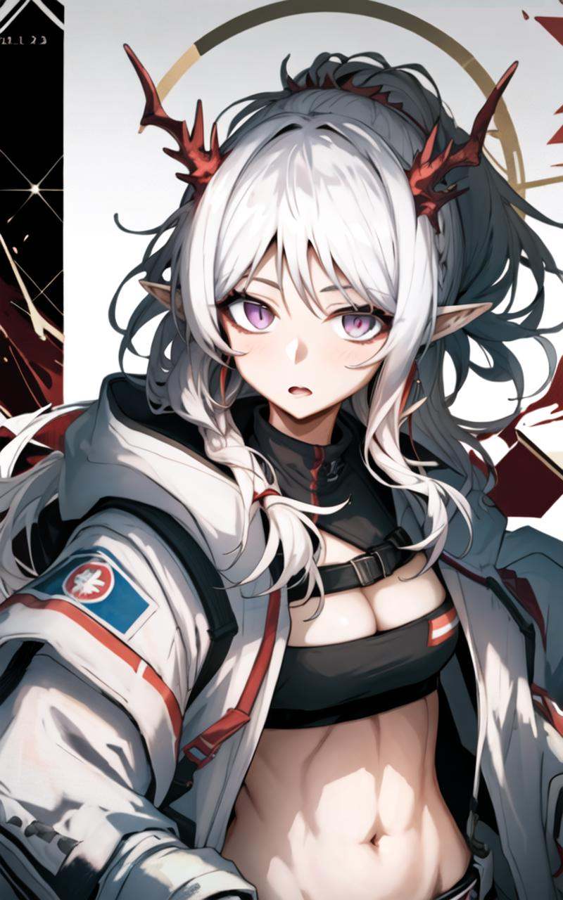 1girl,  solo,  horns on Tensor.Art