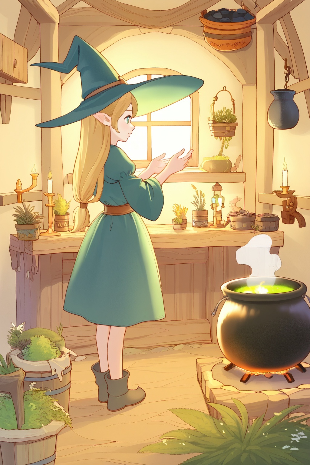 1girl,  witch,  pointy hat on Tensor.Art