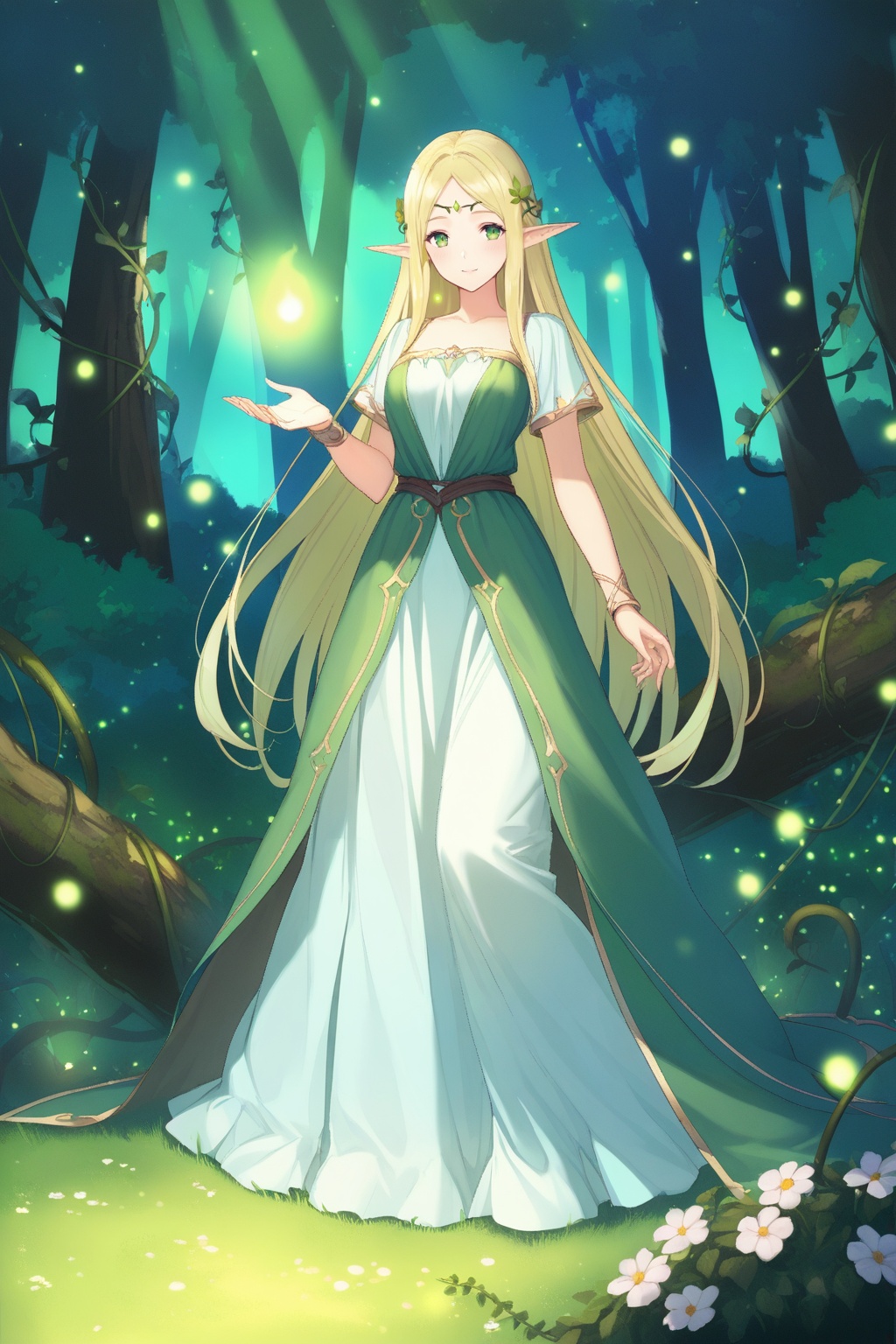 1girl,  elf,  long hair on Tensor.Art