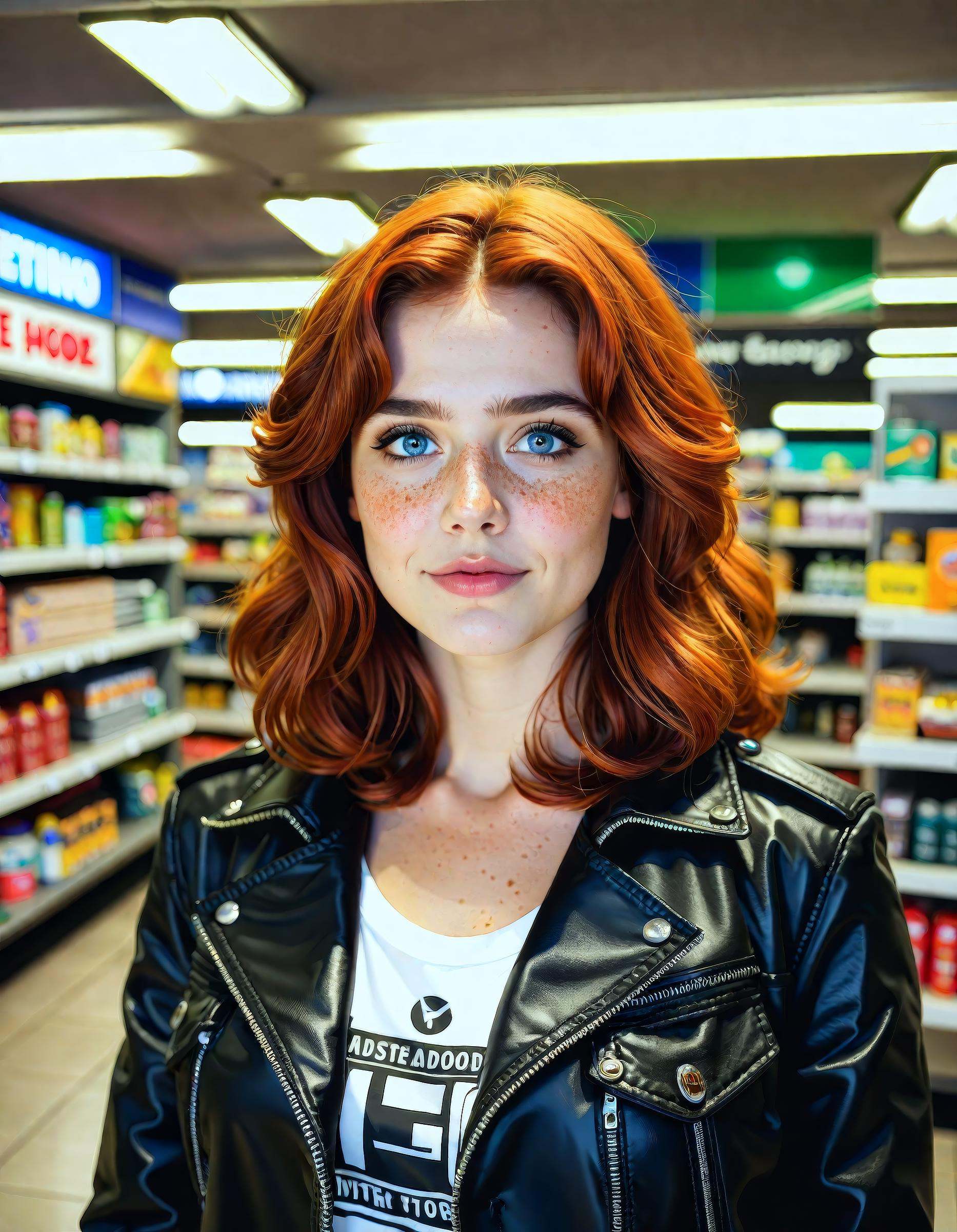 Portrait of a striking young Dutch woman with ginger curls,  a multitude of freckles,  and vibrant on Tensor.Art