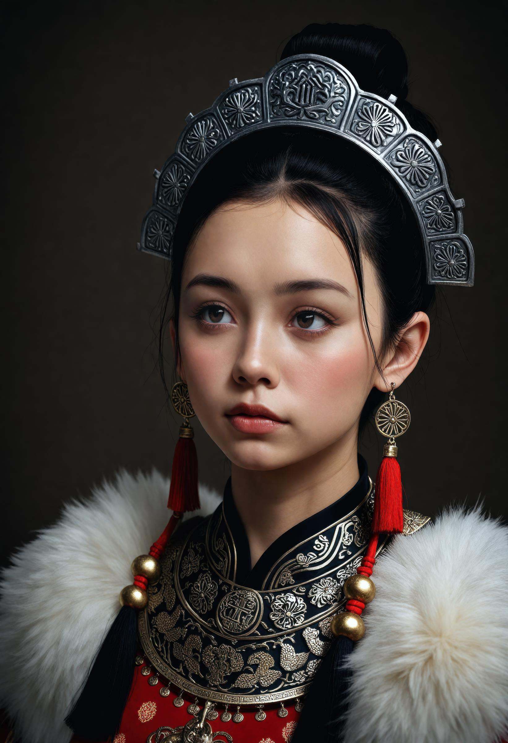 realistic,  Girl looking up,  front on Tensor.Art