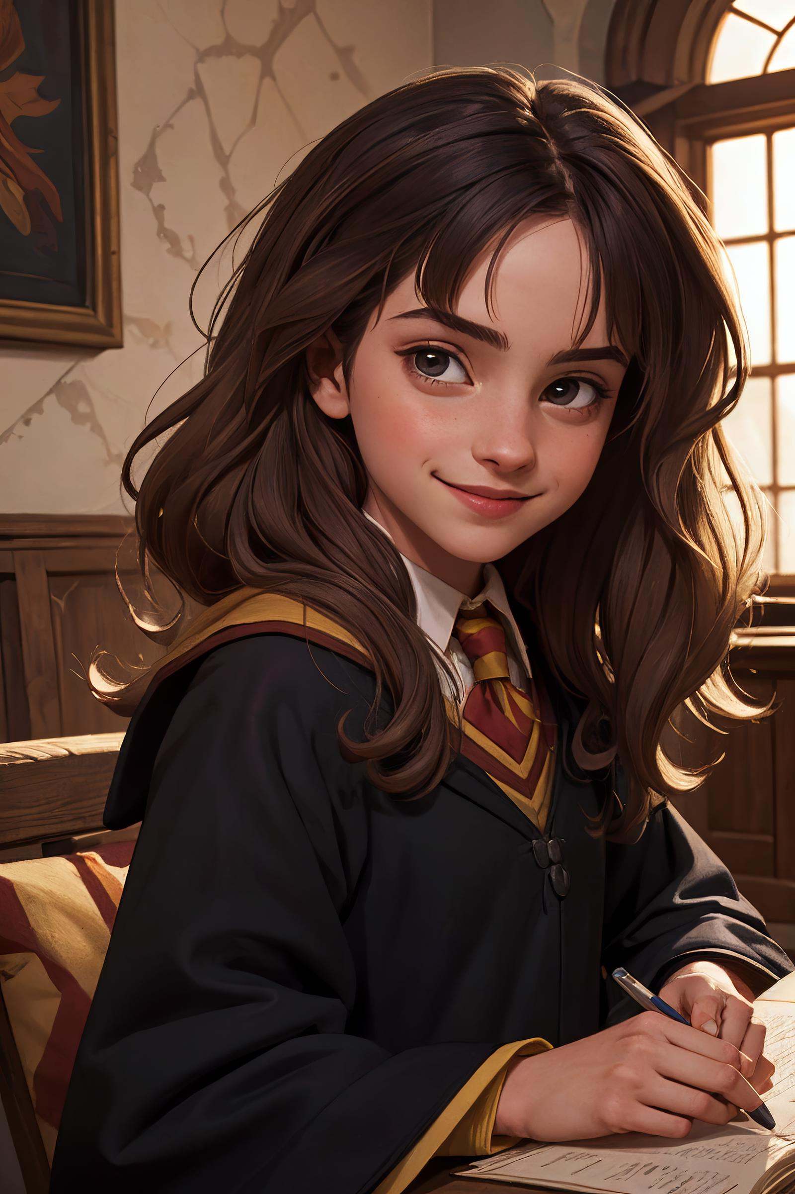 cyberhermione,  portrait of a girl,  smile on Tensor.Art