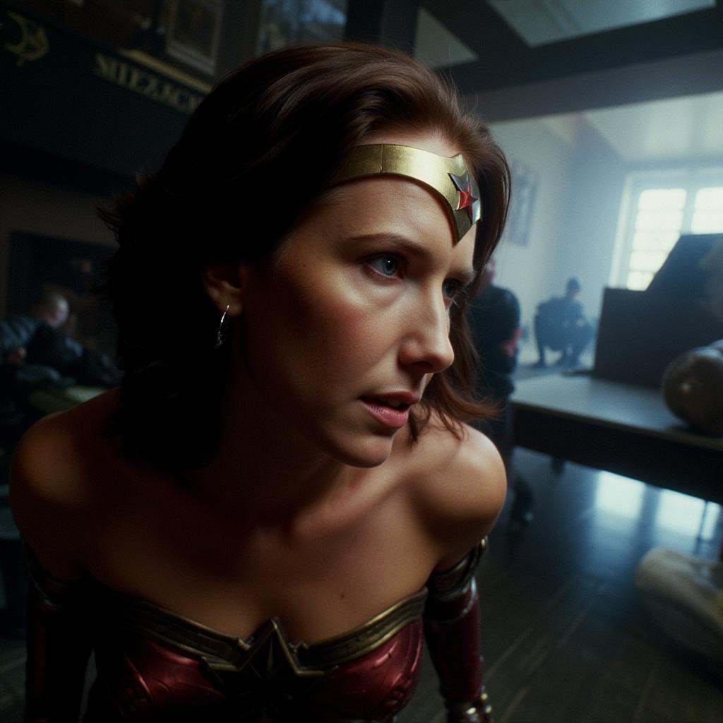 cinematic film still of rotated:2 angle view of a wonder woman,  shallow depth of field,  vignette on Tensor.Art
