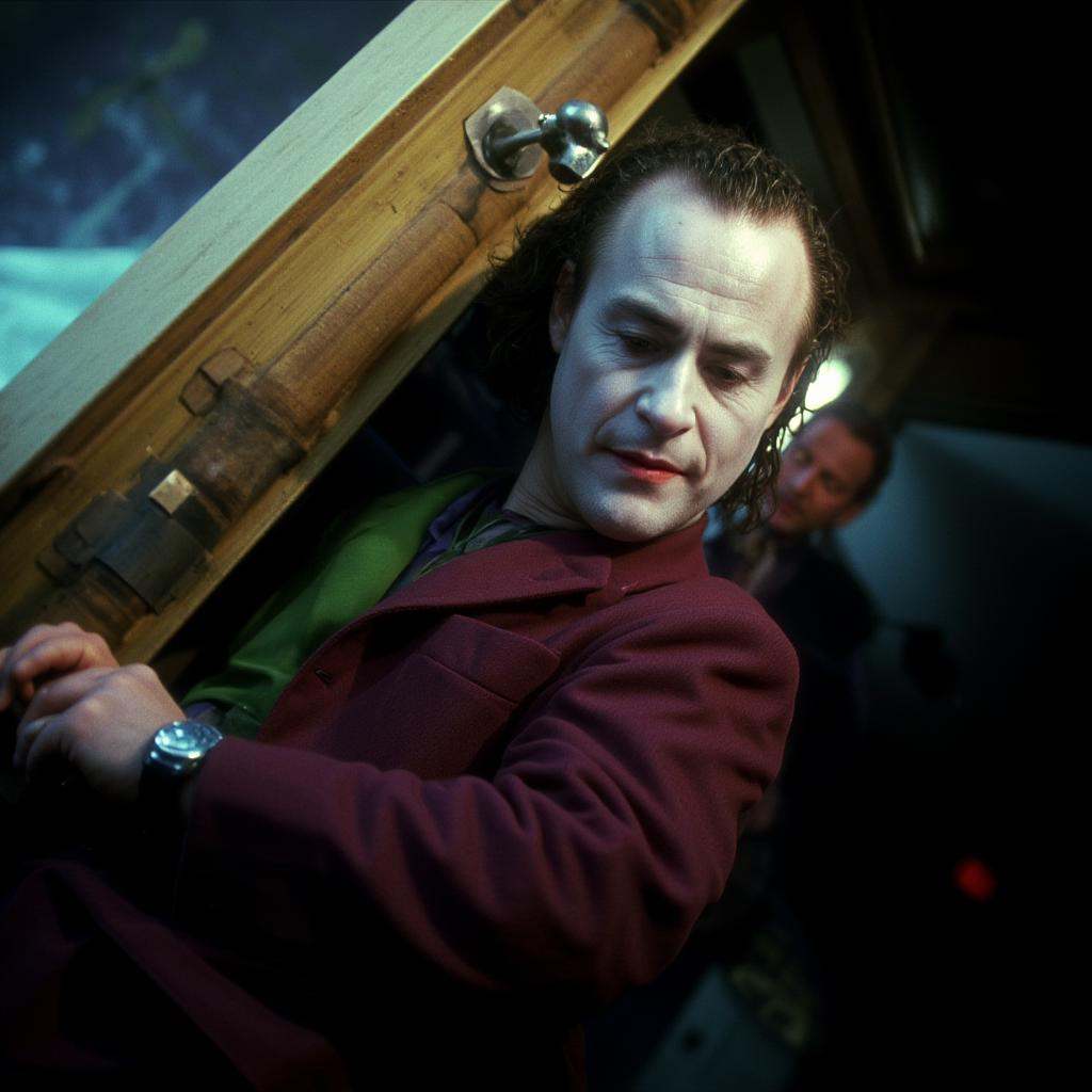 cinematic film still of rotated:3 angle view of a joker,  shallow depth of field,  vignette on Tensor.Art