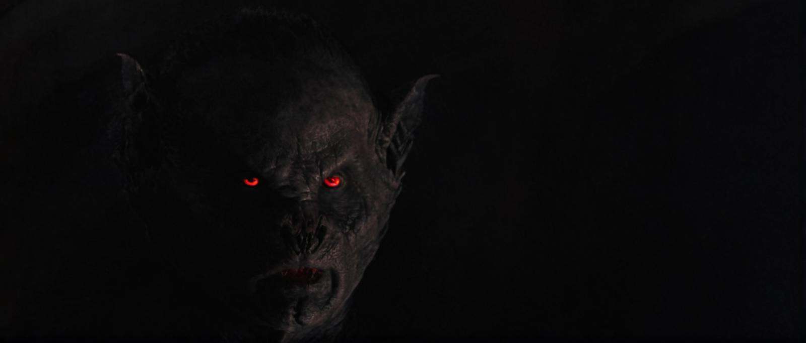 Horror-themed,  Set in 19th-century England and Romania,  Vampire Bat a red eyes staring in the dark at camera on Tensor.Art