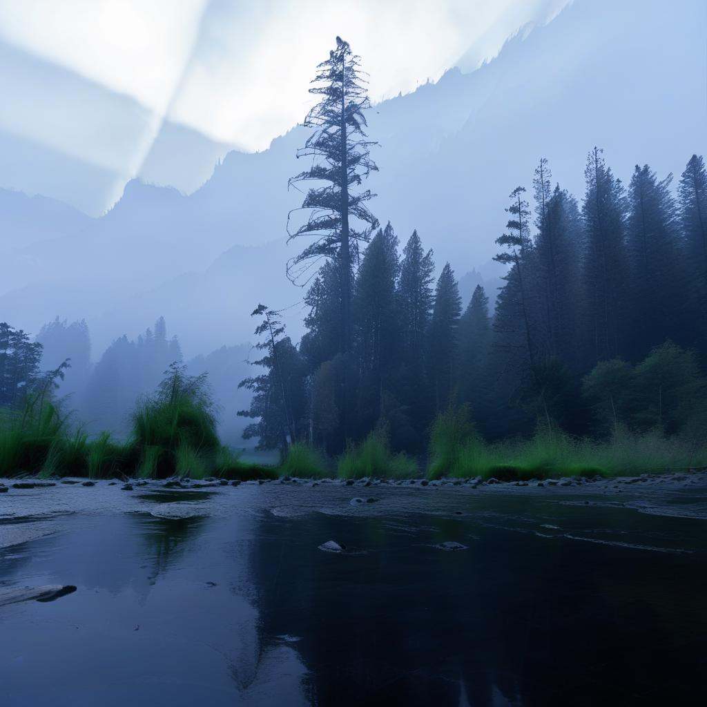 cloud,  river,  reflection on Tensor.Art