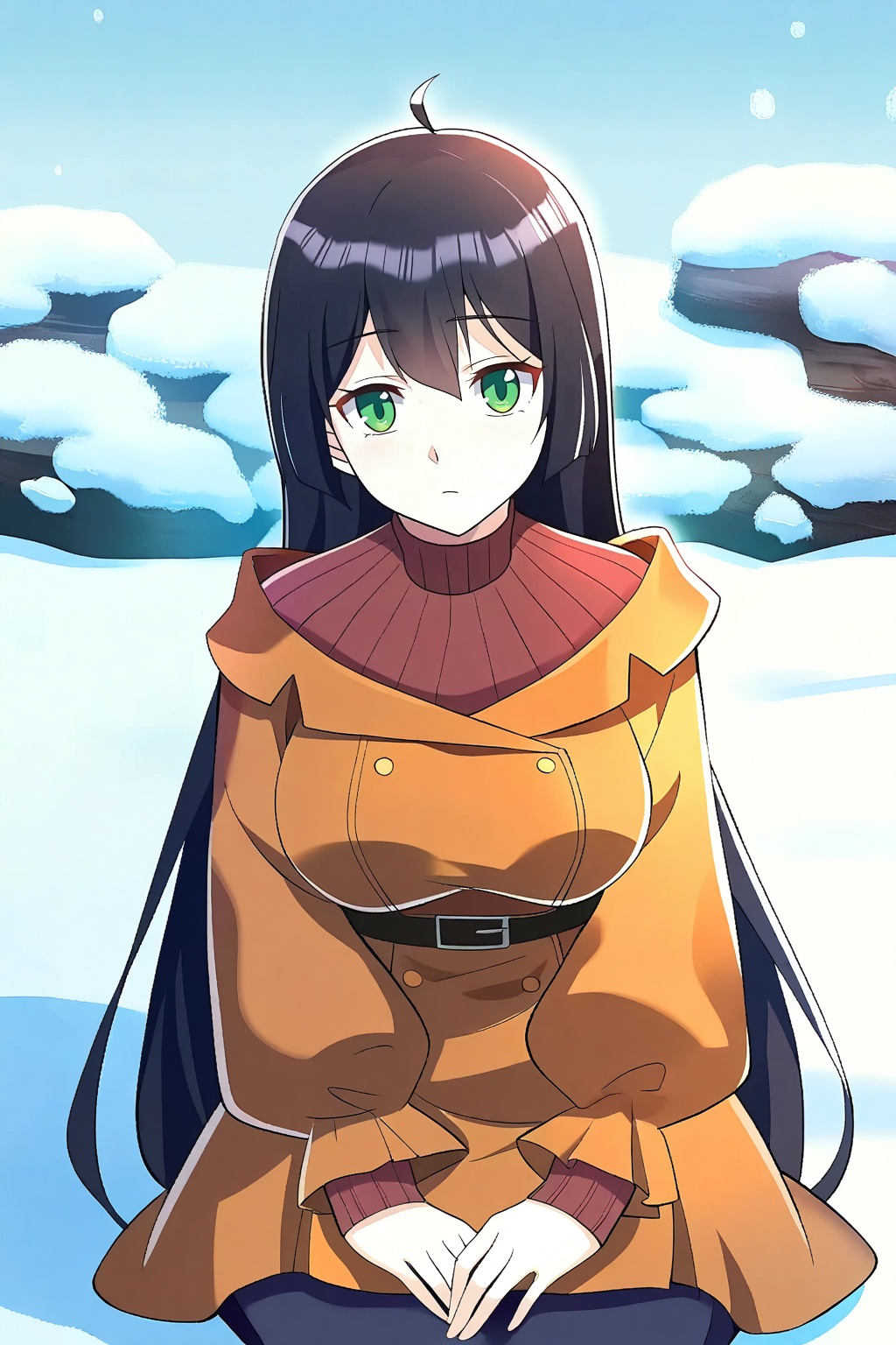 Snow,  Snow,  Sit on the ground on Tensor.Art