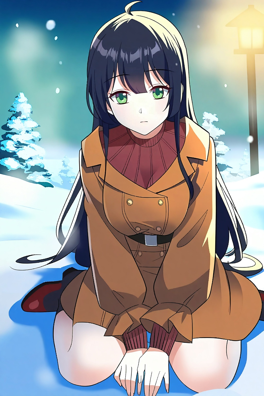 Snow,  Snow,  Sit on the ground on Tensor.Art