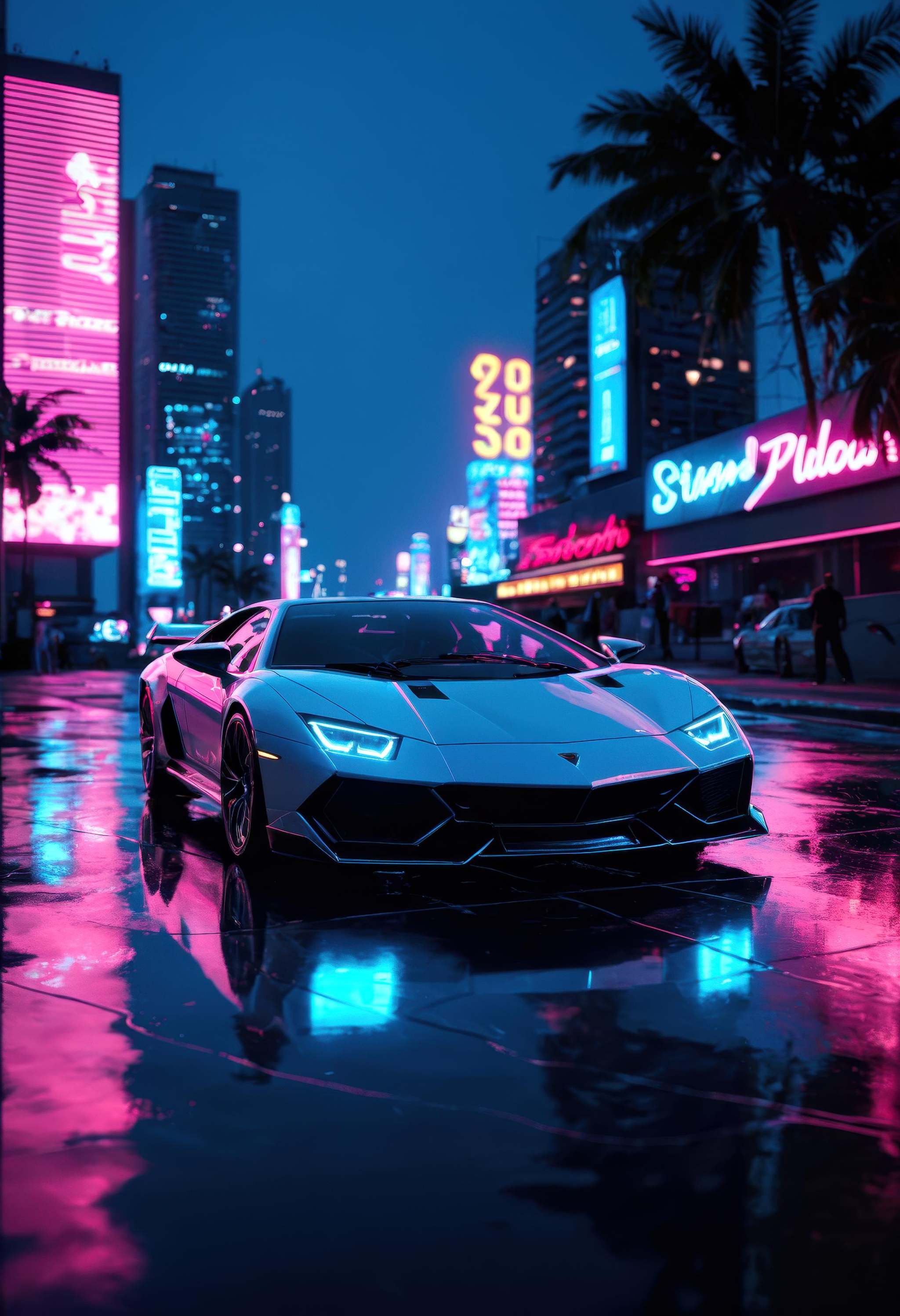 score_9,  score_8_up,  score_7_up closeup!! isometric macro photo of concept lamborghini futuristic super car on a reflect...