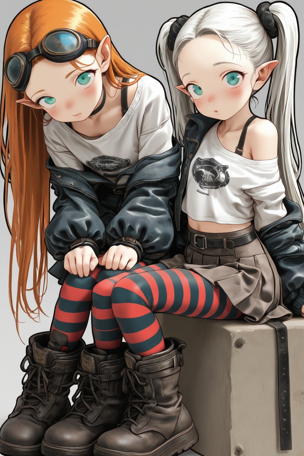2girls,  Sasha (haguhagu),  twintails on Tensor.Art
