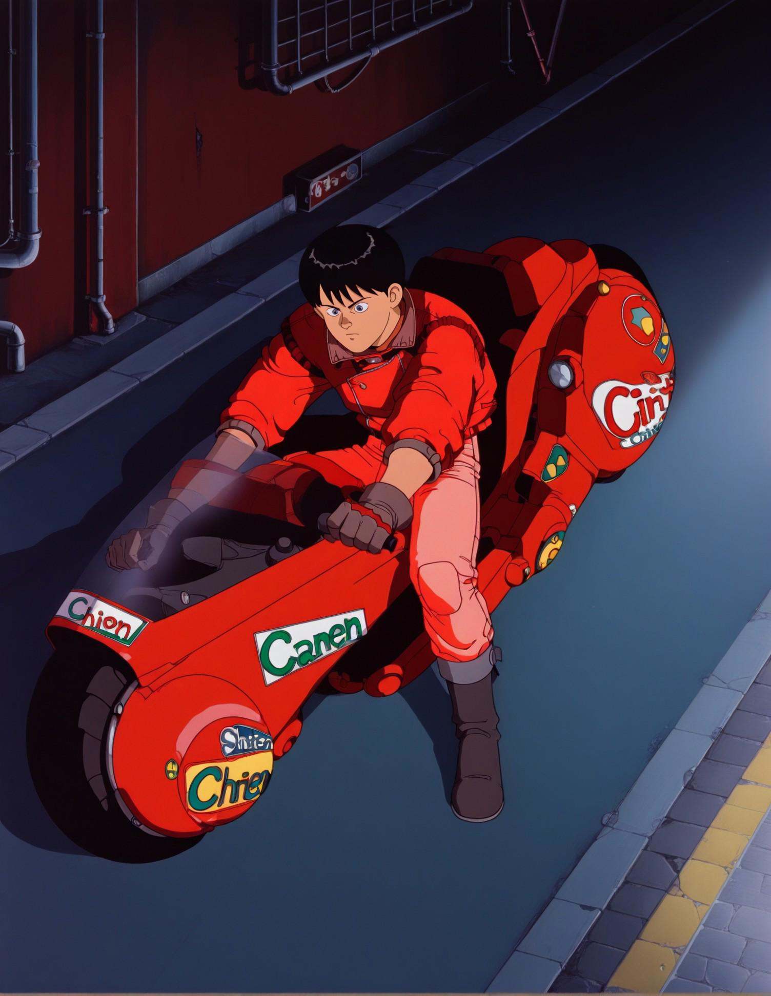 ak1style,  kaneda,  red motorcycle on Tensor.Art