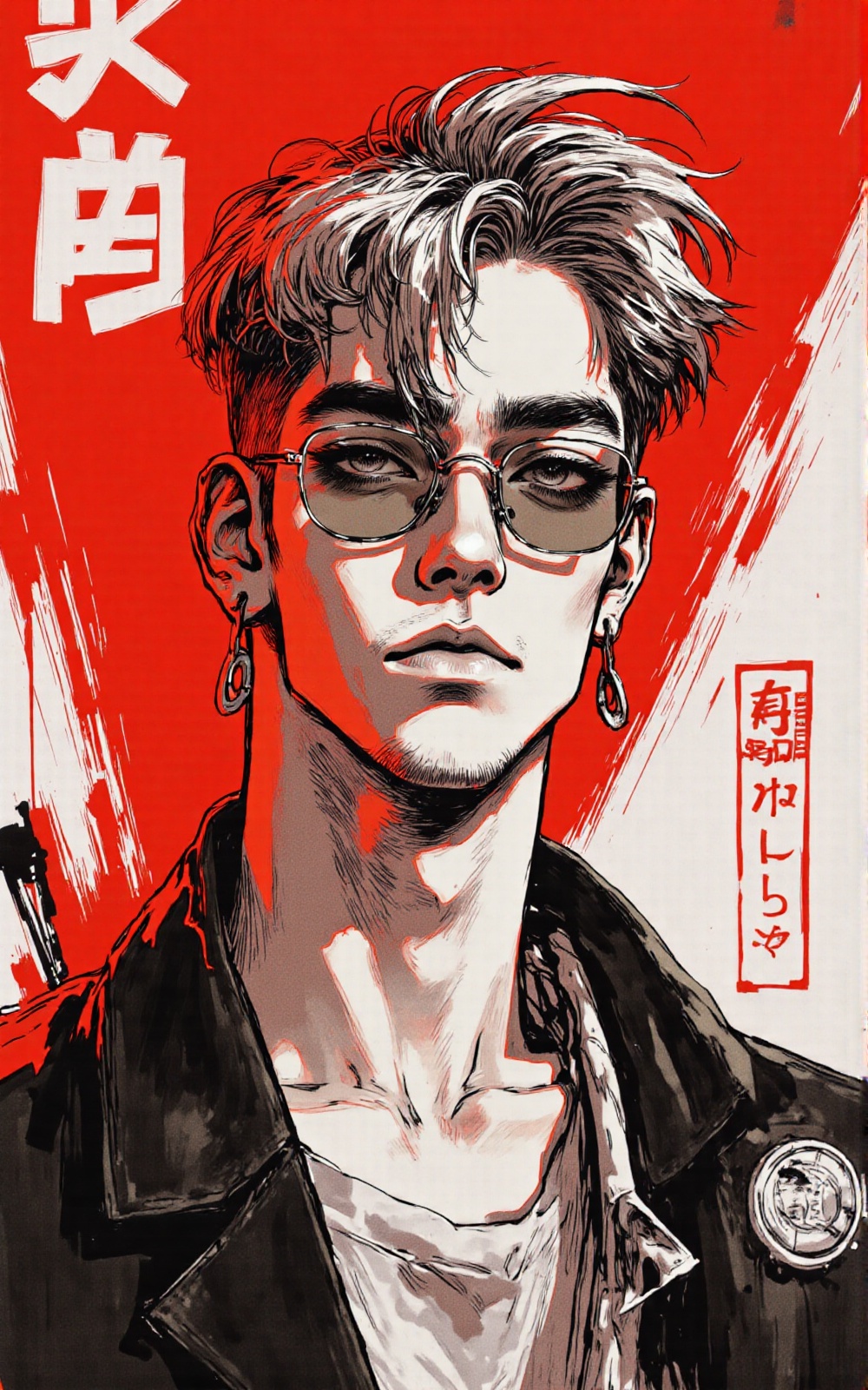 "solo,  looking at viewer,  short hair on Tensor.Art