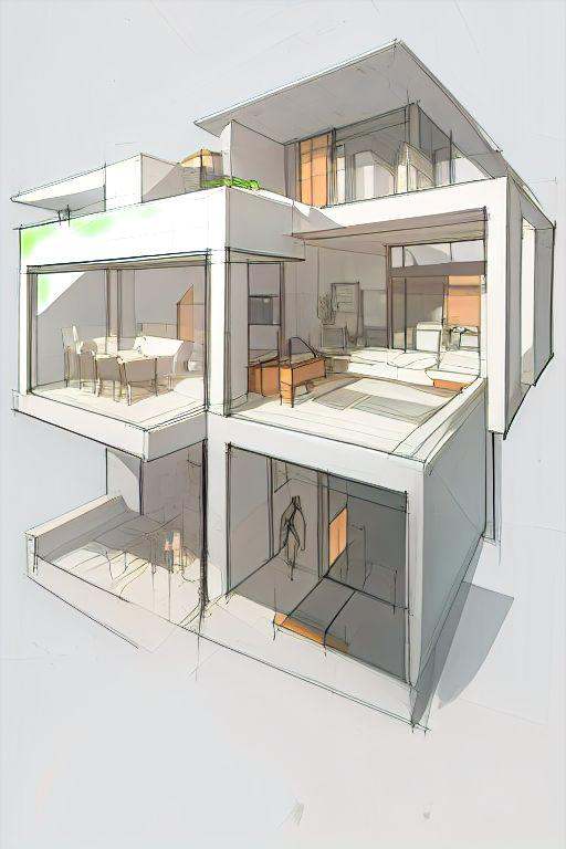 1 modern house,  sketch on Tensor.Art