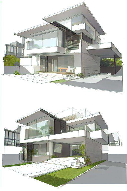 1 modern house,  sketch on Tensor.Art