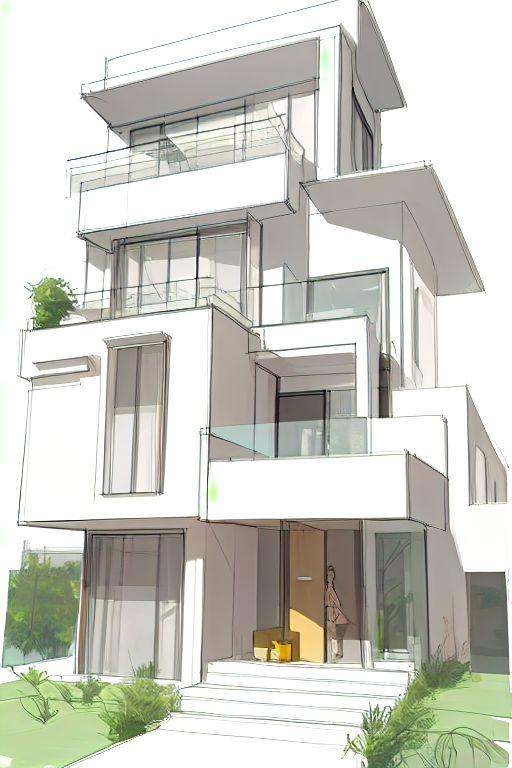 1 modern house,  sketch on Tensor.Art