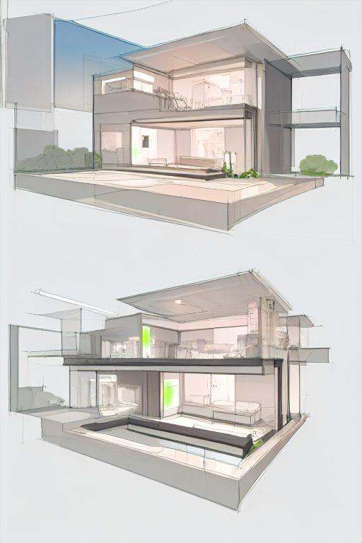 1 modern house,  sketch on Tensor.Art