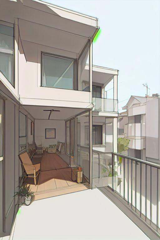 1 modern house,  sketch,  glasses on Tensor.Art