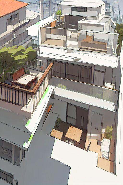 1 modern house,  sketch,  glasses on Tensor.Art