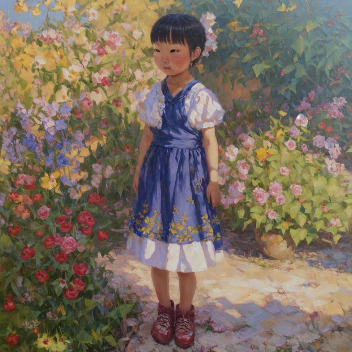 Mongolian girl,  beautiful,  colour dress on Tensor.Art
