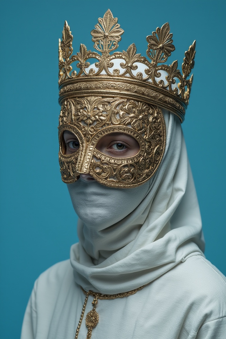 person,  looking towards the viewer,  golden sqk crown on Tensor.Art