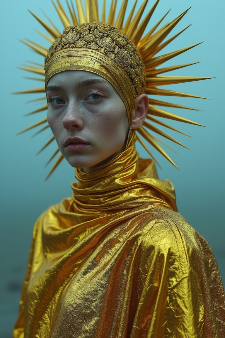 person,  looking towards the viewer,  spike headwear on Tensor.Art