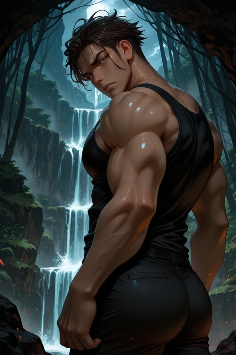 solo,  male focus,  eiji_akagi on Tensor.Art
