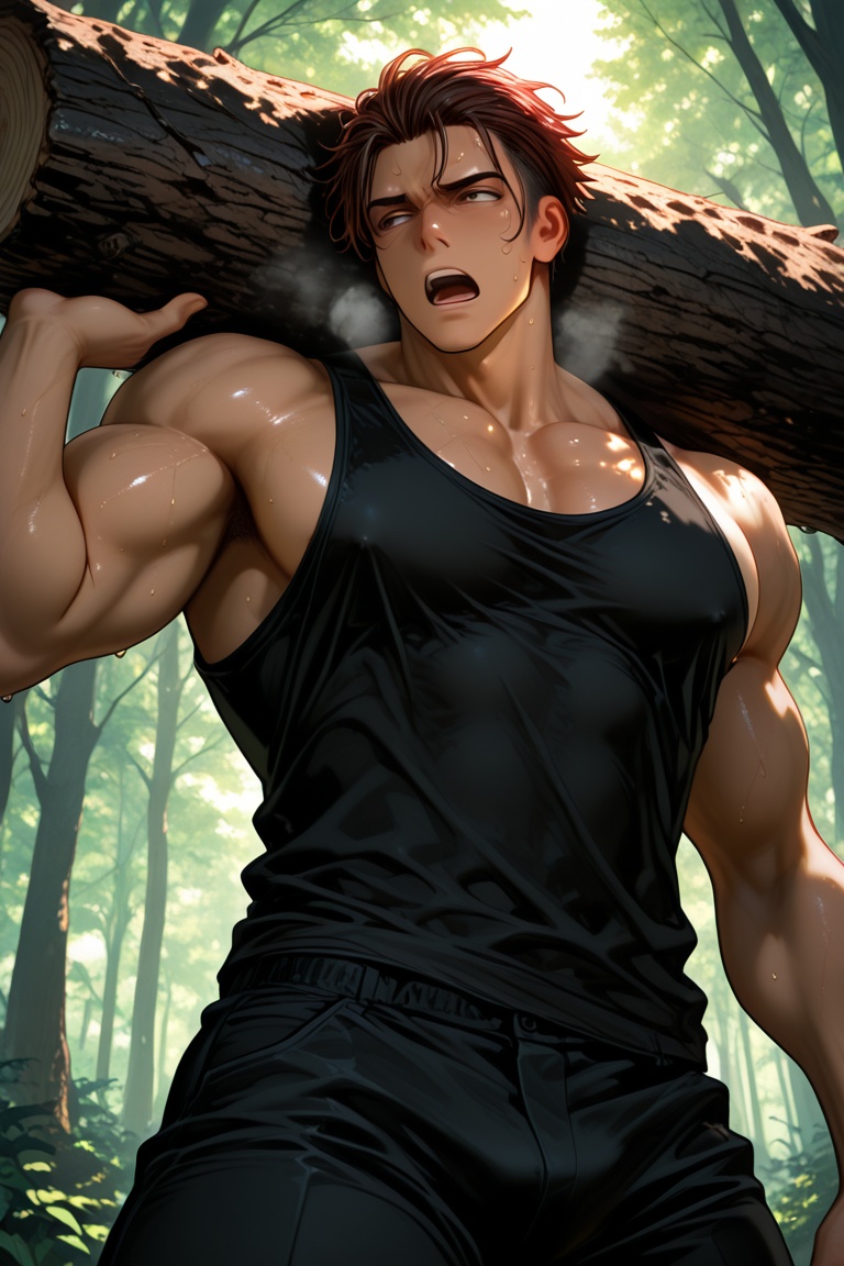 solo,  male focus,  eiji_akagi on Tensor.Art
