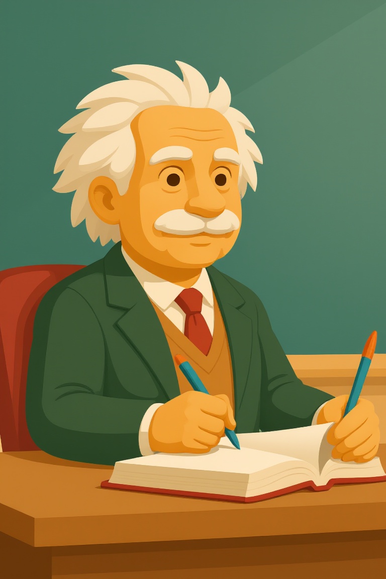 EINSTEIN TEACHING AT THE CLASS,  vector art on Tensor.Art