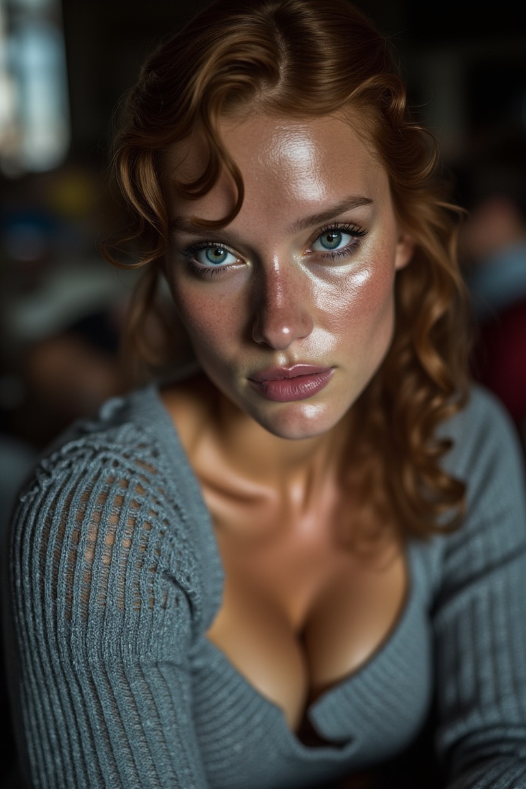 Upclose ,  woman,  sweater on Tensor.Art