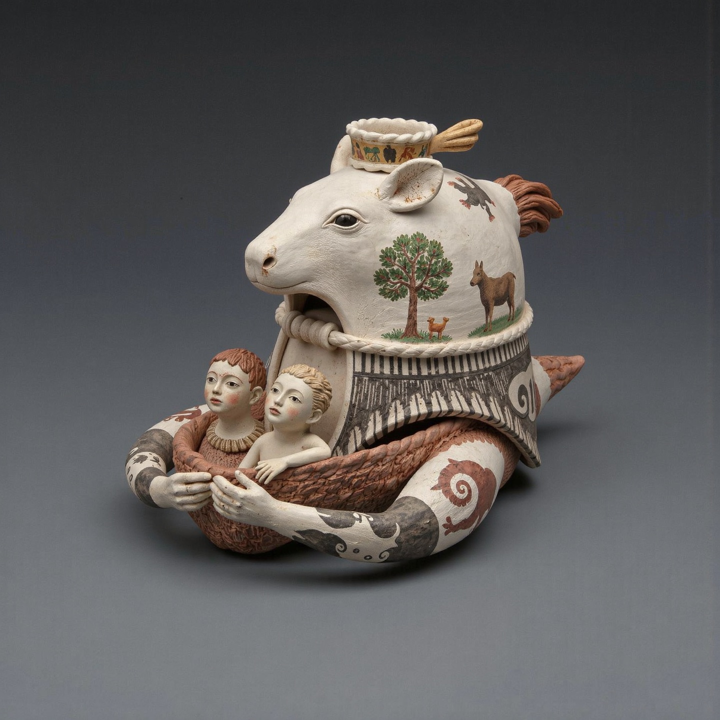 Overloaded.,  ((porcelain)),  human-animal hybrid on Tensor.Art