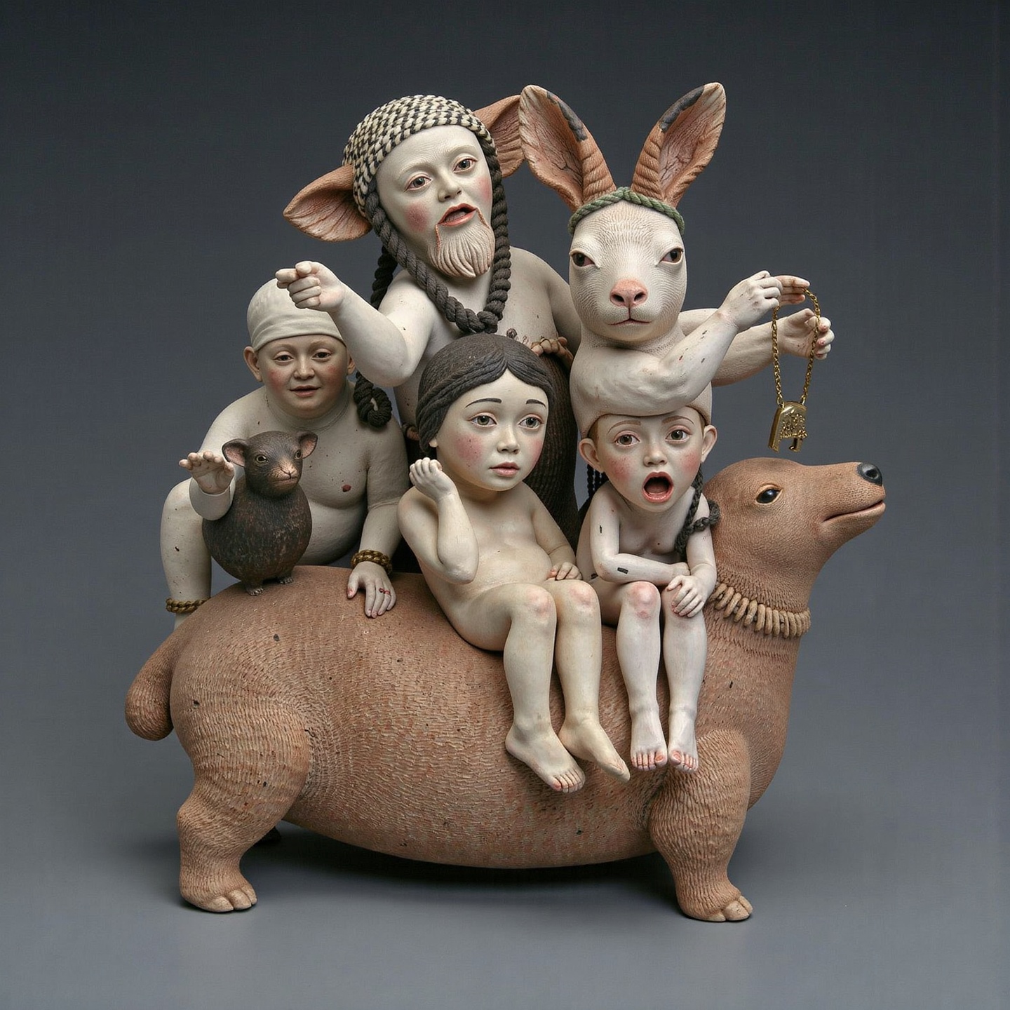 Overloaded.,  ((porcelain)),  human-animal hybrid on Tensor.Art