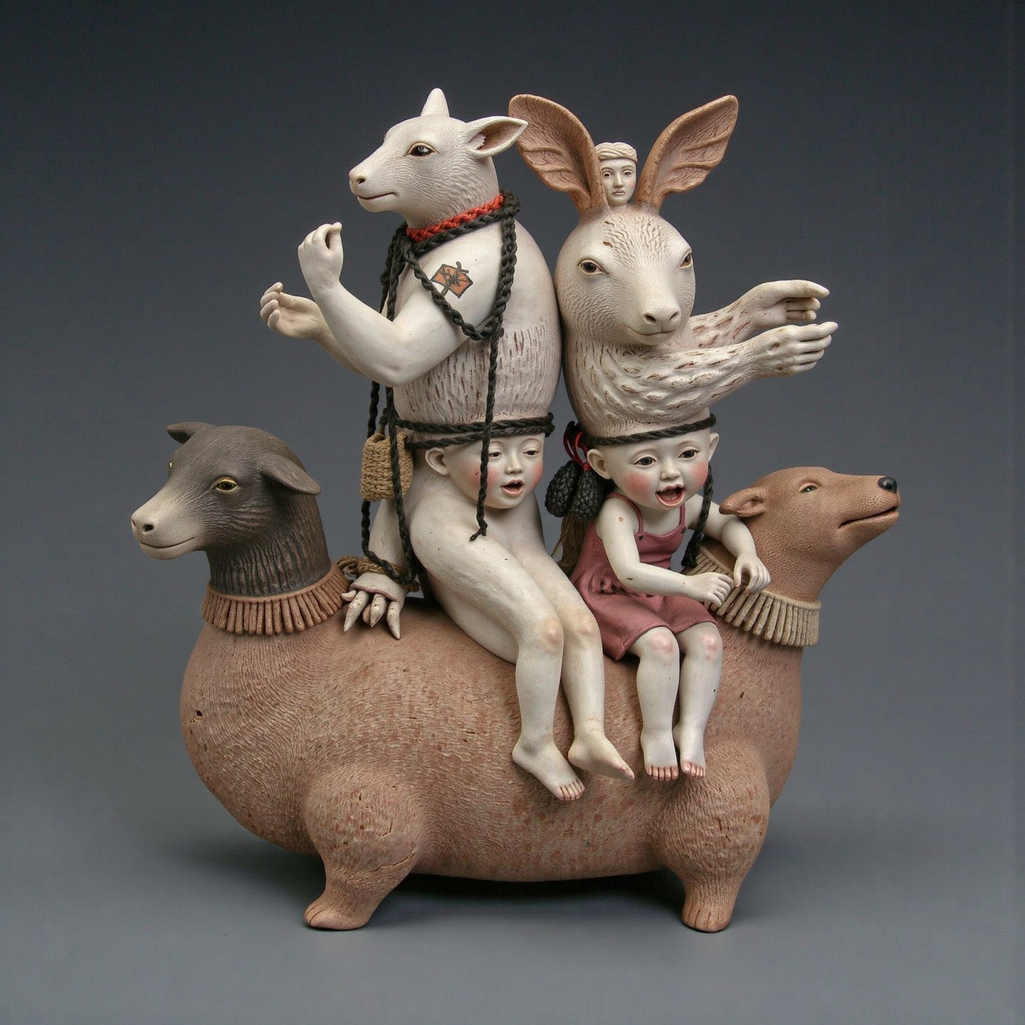 Overloaded.,  ((porcelain)),  human-animal hybrid on Tensor.Art